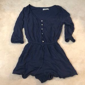 Navy Abercrombie and Fitch long sleeve romper